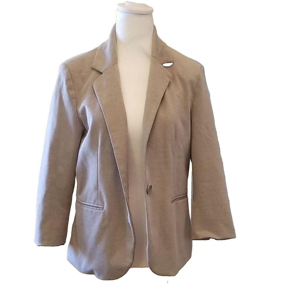 Original Brand Gray Blazer Women’s M Striped Lining Structured Shoulder Work
